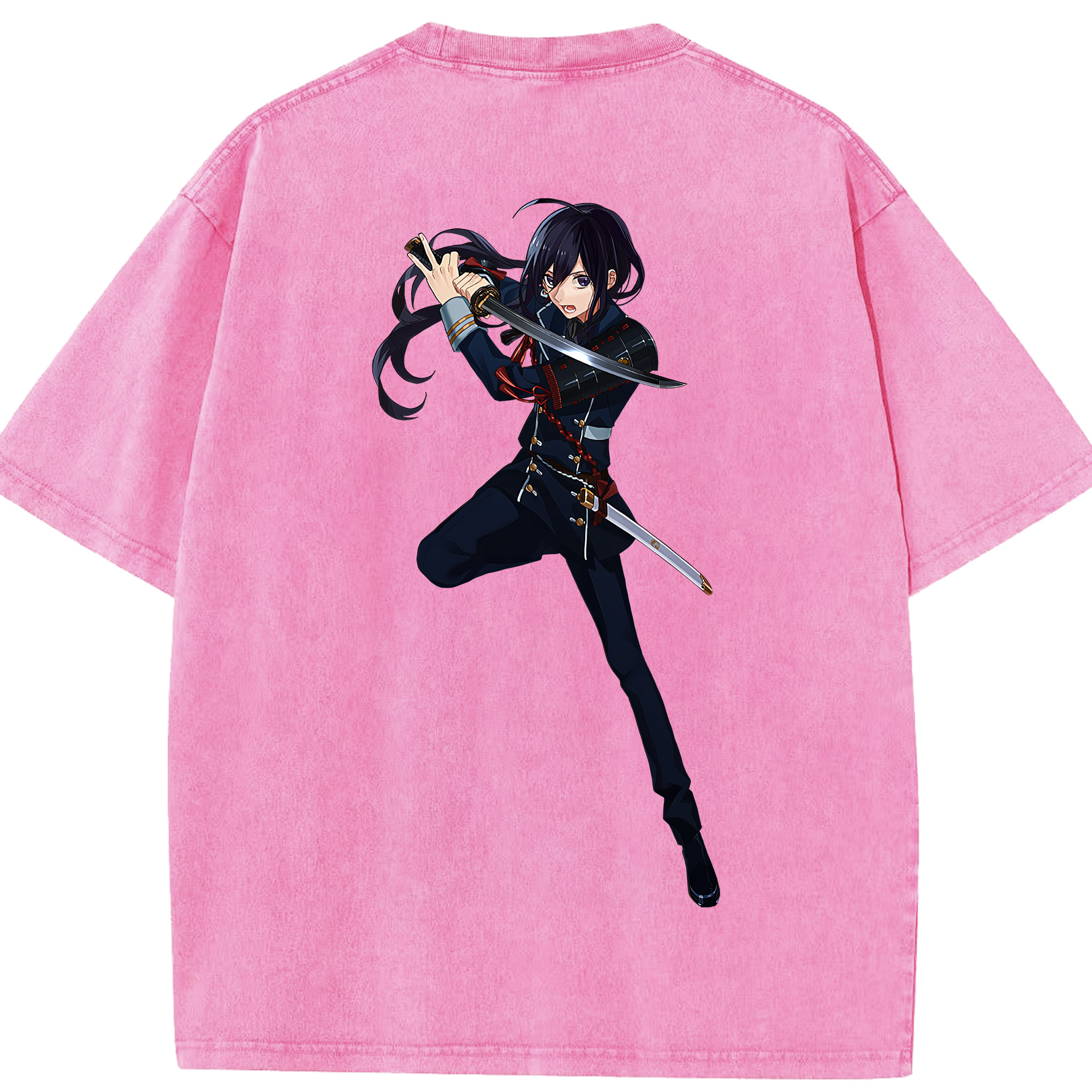 （画像用） 刀剣乱舞 Touken Ranbu 綿100% ヴィンテージ風 半袖Tシャツ（背面プリント）